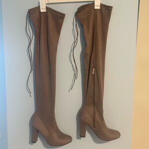 Taupe Over-the-Knee Boots